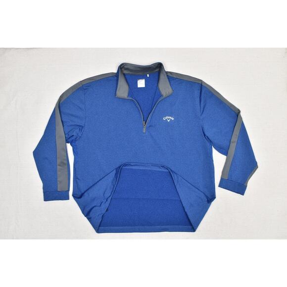 Callaway Men's Blue 1/4 Zip Pullover Golf Sweatshirt Regular Size 2XL Sweater - Picture 2 of 8